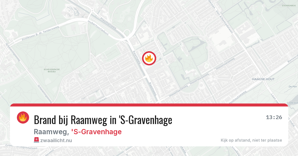 Brand bij Raamweg in 'S-Gravenhage — 26 jul 2026