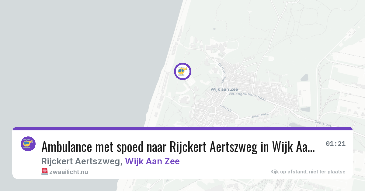 Ambulance met spoed naar Rijckert Aertszweg in Wijk Aan Zee — 26 jul 2026