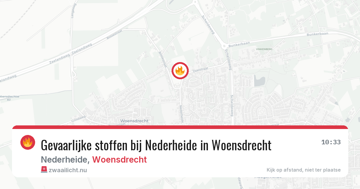 Gevaarlijke stoffen bij Nederheide in Woensdrecht — 11 mei 2026