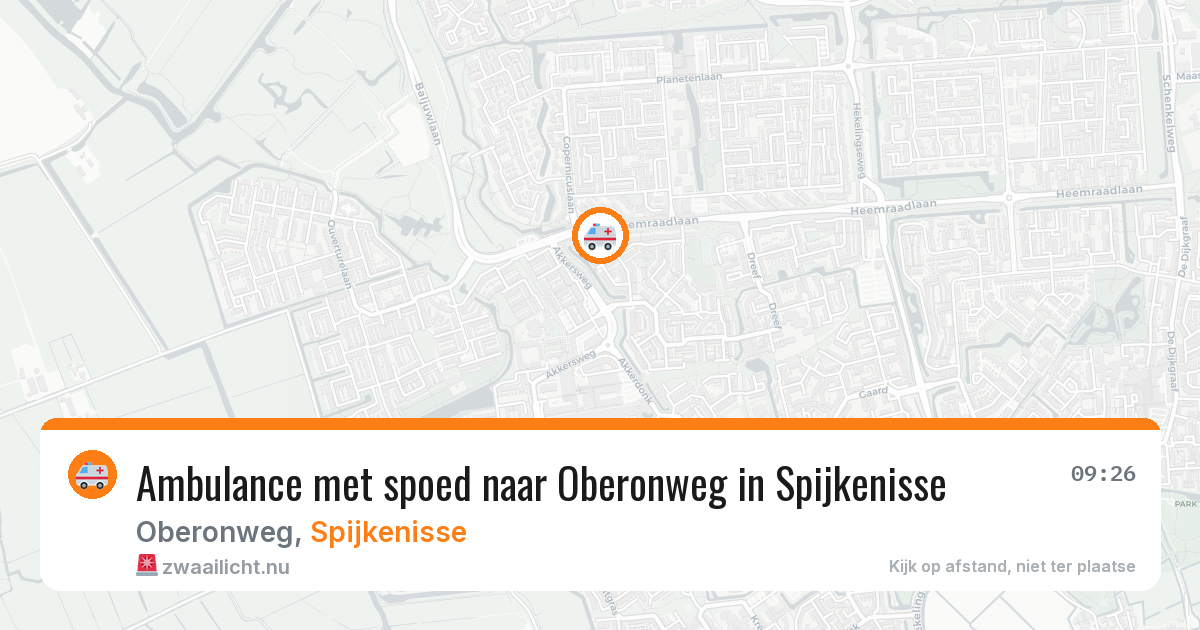 Ambulance met spoed naar Oberonweg in Spijkenisse — 14 jul 2026