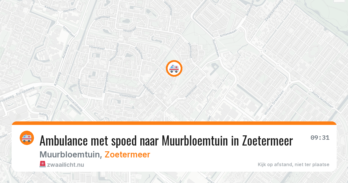 Ambulance met spoed naar Muurbloemtuin in Zoetermeer — 10 jul 2026