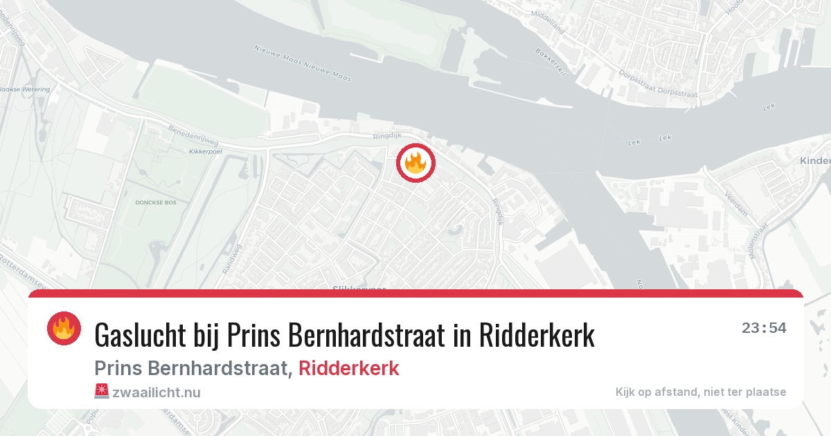 Gaslucht bij Prins Bernhardstraat in Ridderkerk — 14 jul 2026