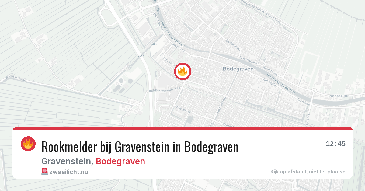 Rookmelder bij Gravenstein in Bodegraven — 18 jul 2026