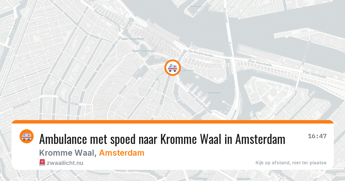 Ambulance met spoed naar Kromme Waal in Amsterdam — 9 jun 2026