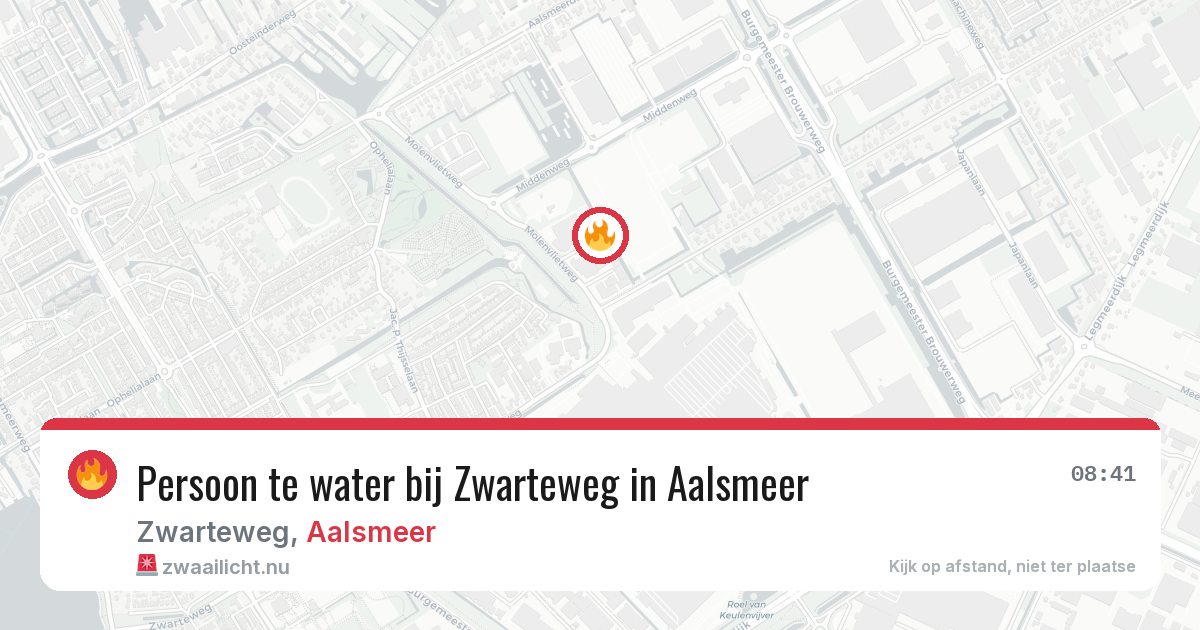 Persoon te water bij Zwarteweg in Aalsmeer — 17 mrt 2026