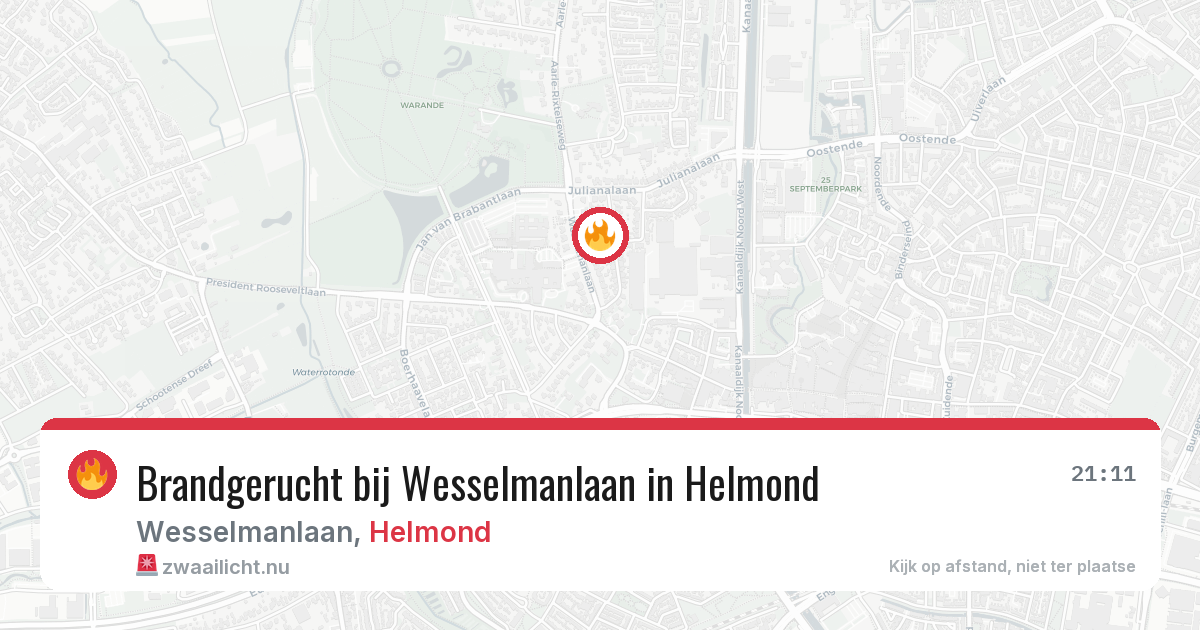 Brandgerucht bij Wesselmanlaan in Helmond — 18 mei 2026