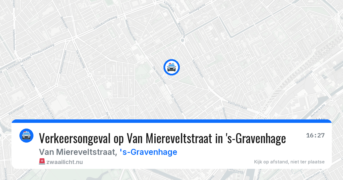 Verkeersongeval op Van Miereveltstraat in 's-Gravenhage — 14 mrt 2026