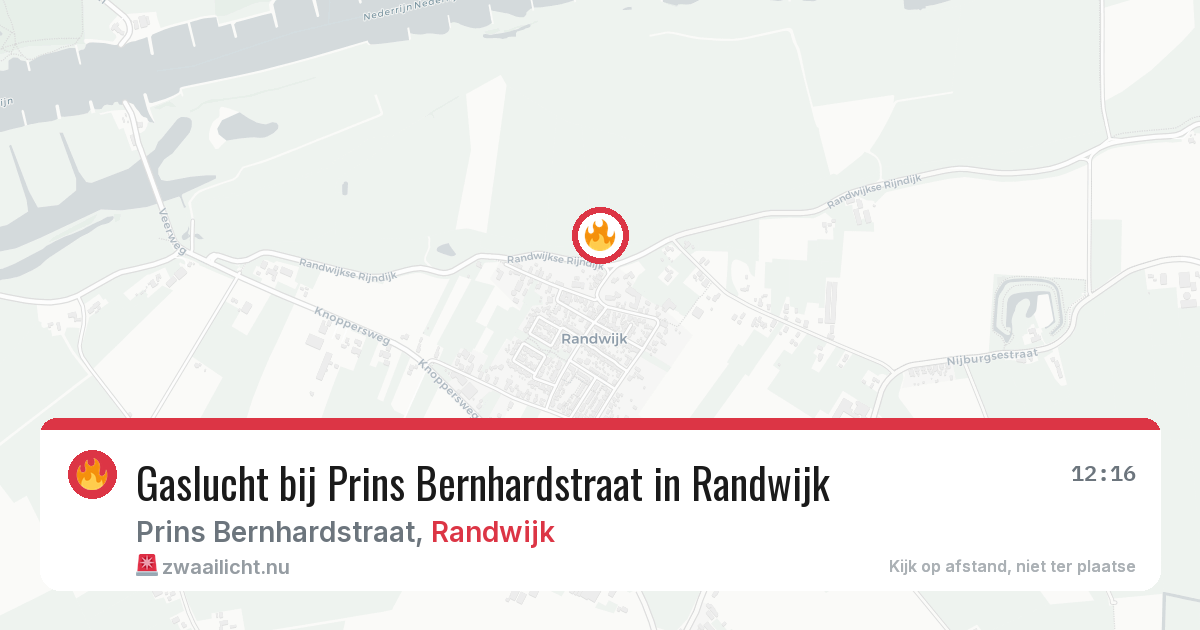 Gaslucht bij Prins Bernhardstraat in Randwijk — 2 apr 2026
