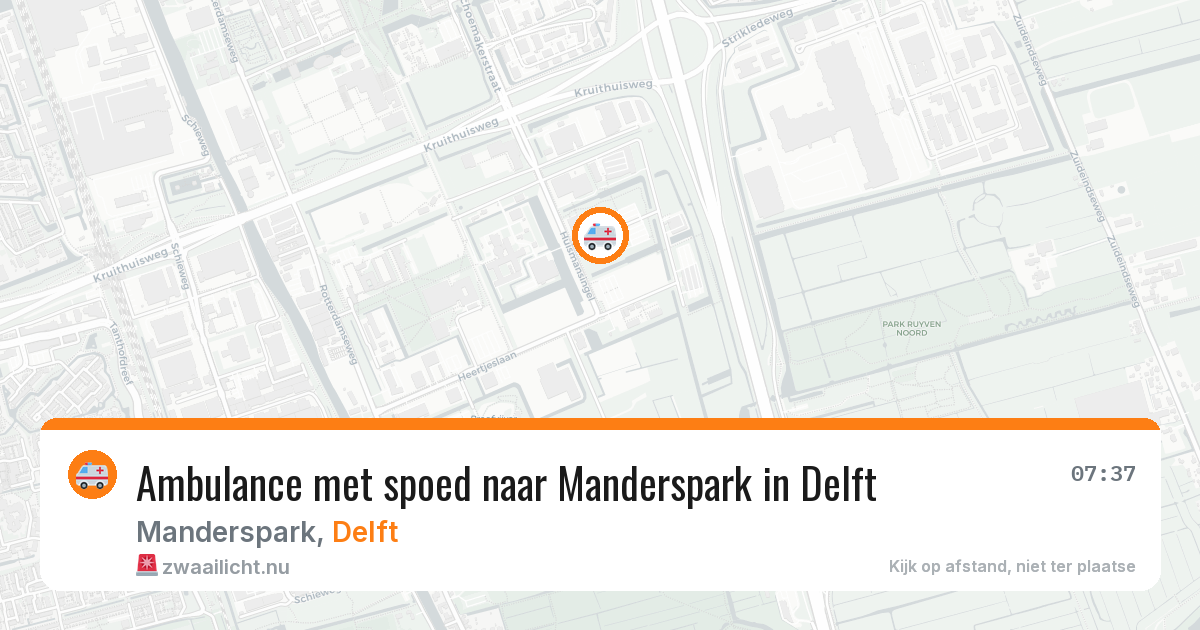 Ambulance met spoed naar Manderspark in Delft — 22 jul 2026