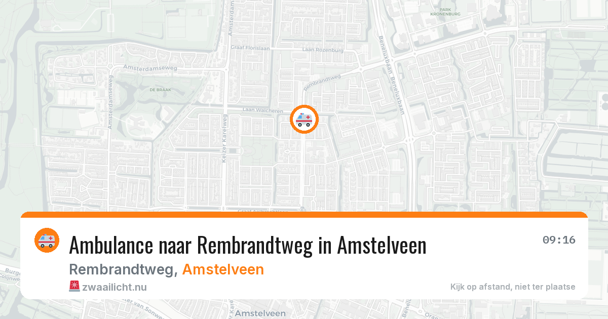 Ambulance naar Rembrandtweg in Amstelveen — 13 jul 2026