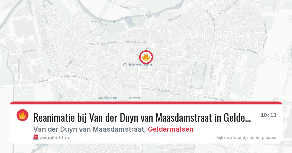 Reanimatie bij Van der Duyn van Maasdamstraat in Geldermalsen — 9 jul 2026