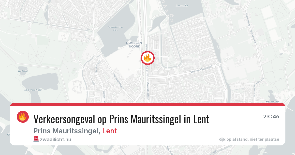 Verkeersongeval op Prins Mauritssingel in Lent — 15 jul 2026