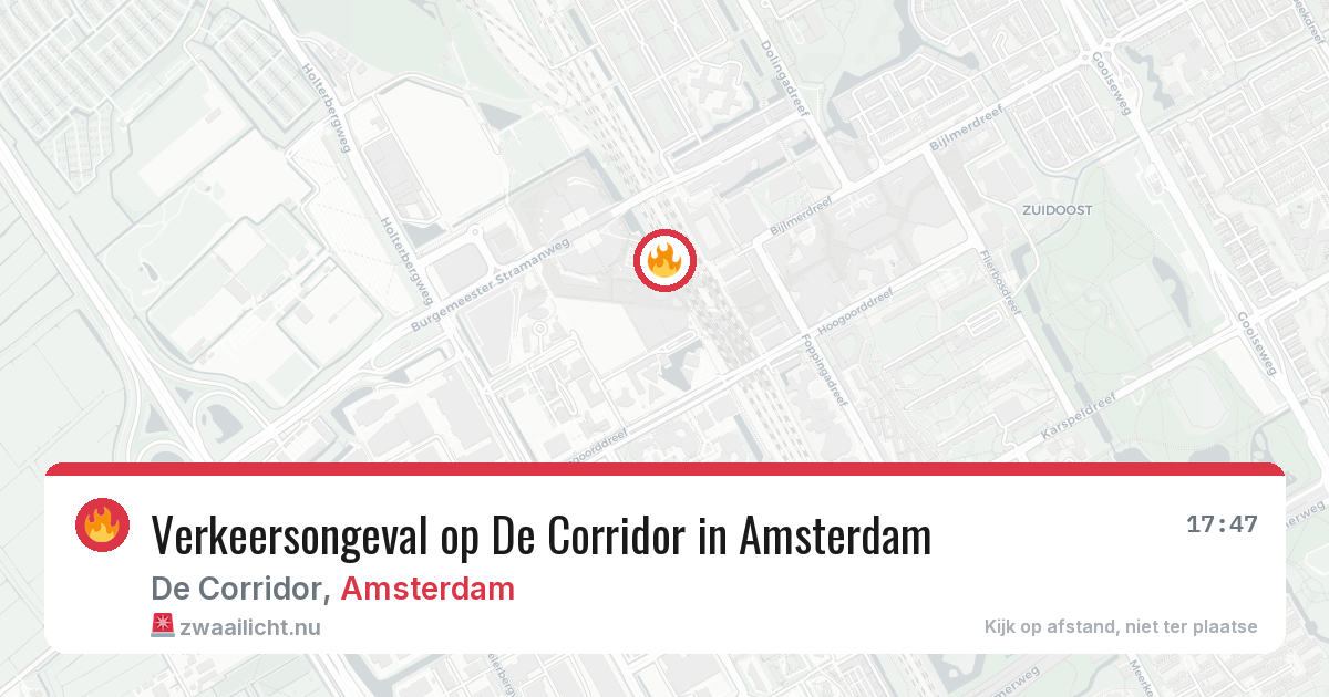 Verkeersongeval op De Corridor in Amsterdam — 24 apr 2026