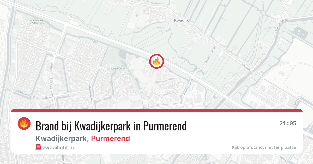 Brand bij Kwadijkerpark in Purmerend — 24 mei 2026