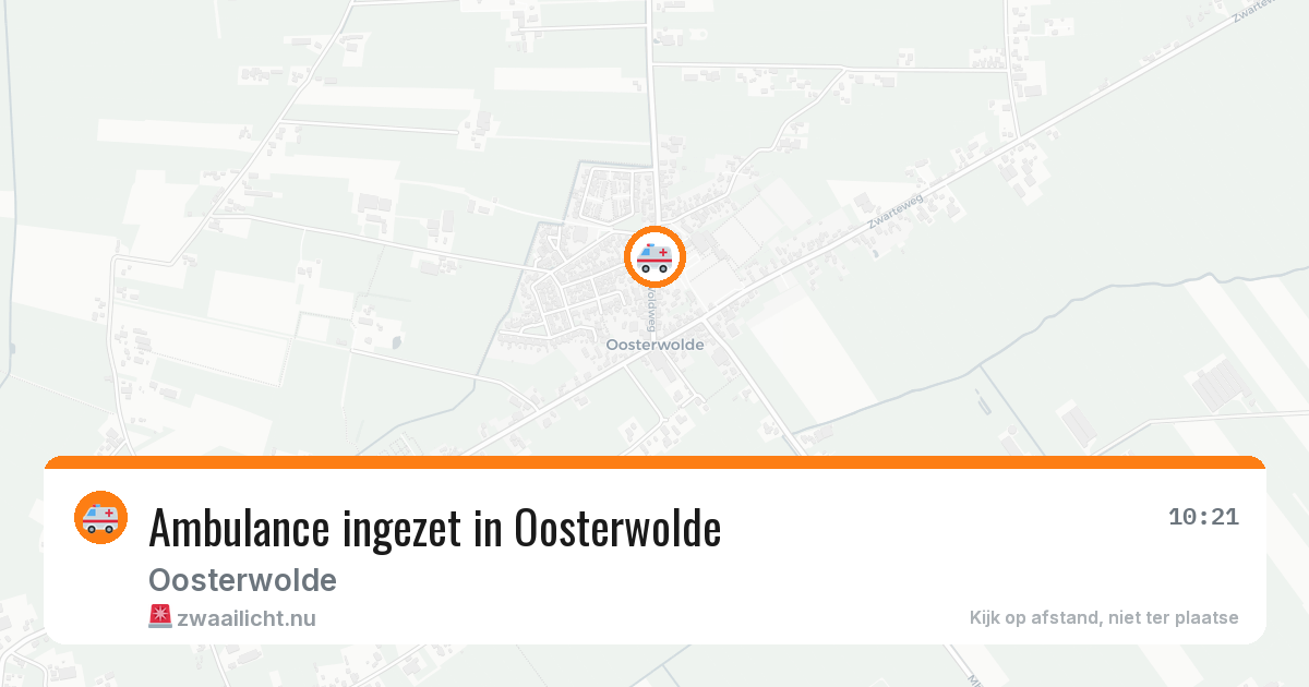 Ambulance ingezet in Oosterwolde — 12 mei 2026 | 🚨 Zwaailicht.nu