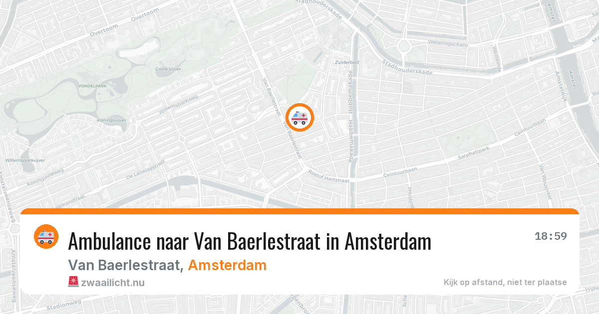 Ambulance naar Van Baerlestraat in Amsterdam — 20 mrt 2026
