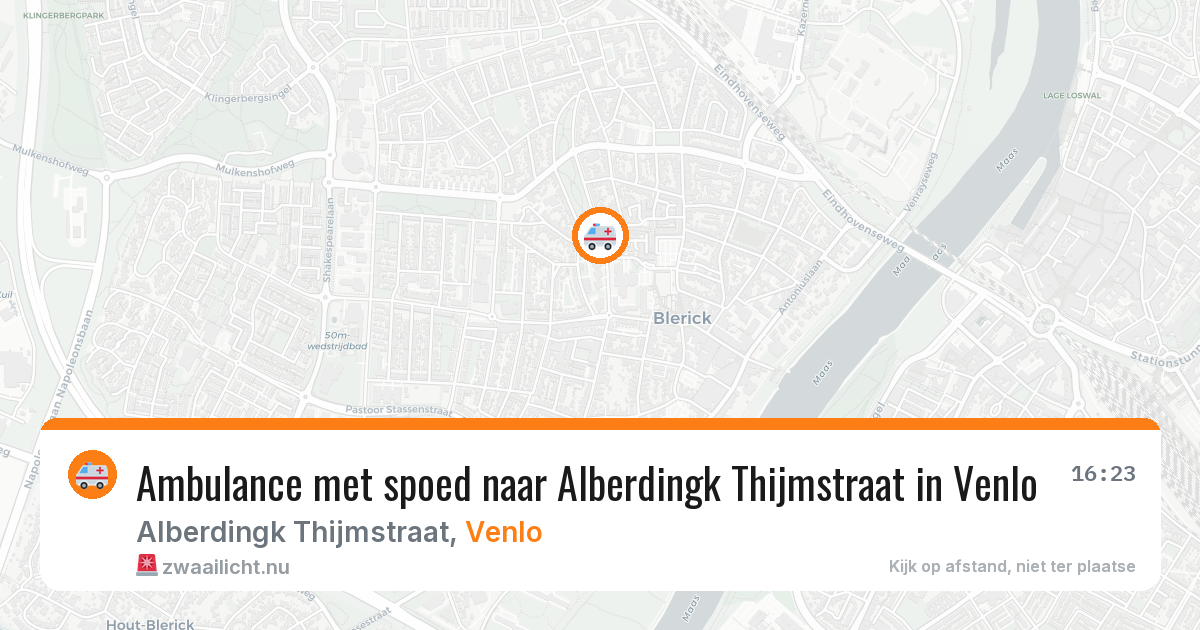 Ambulance met spoed naar Alberdingk Thijmstraat in Venlo — 18 jul 2026