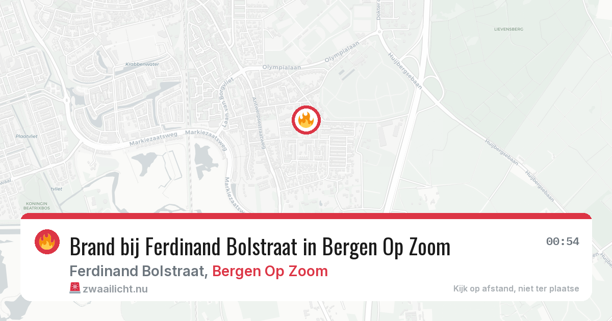 Brand bij Ferdinand Bolstraat in Bergen Op Zoom — 16 jul 2026