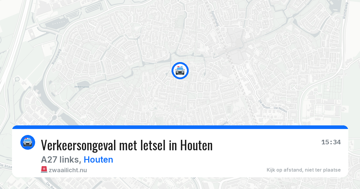 Verkeersongeval met letsel in Houten — 30 mrt 2026