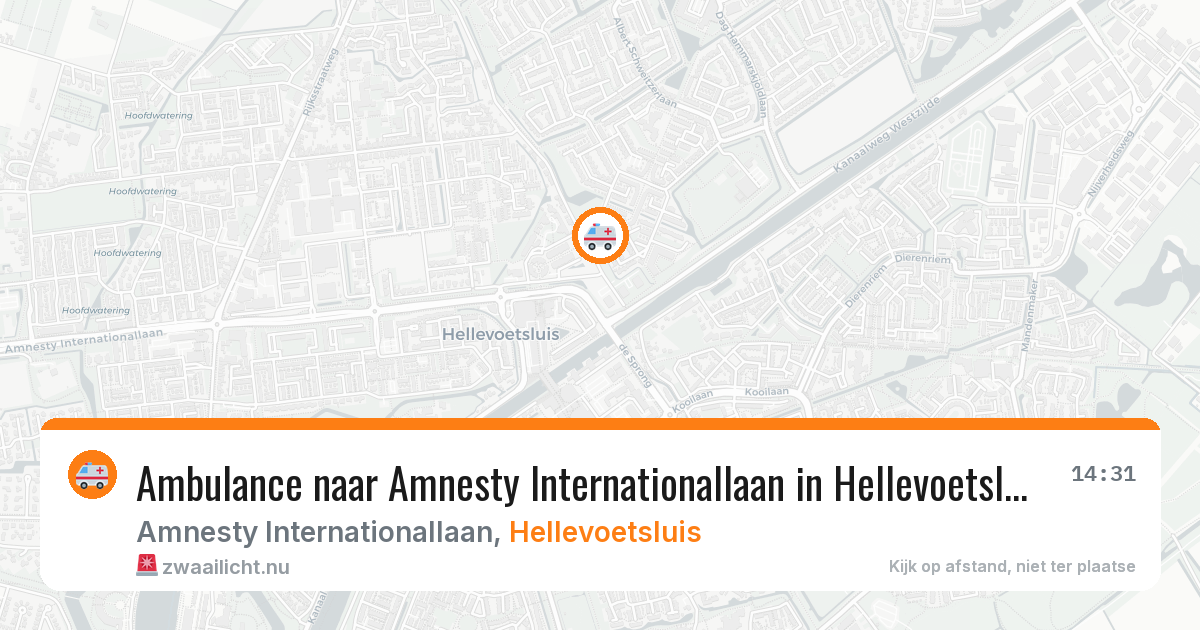 Ambulance naar Amnesty Internationallaan in Hellevoetsluis — 19 mrt 2026