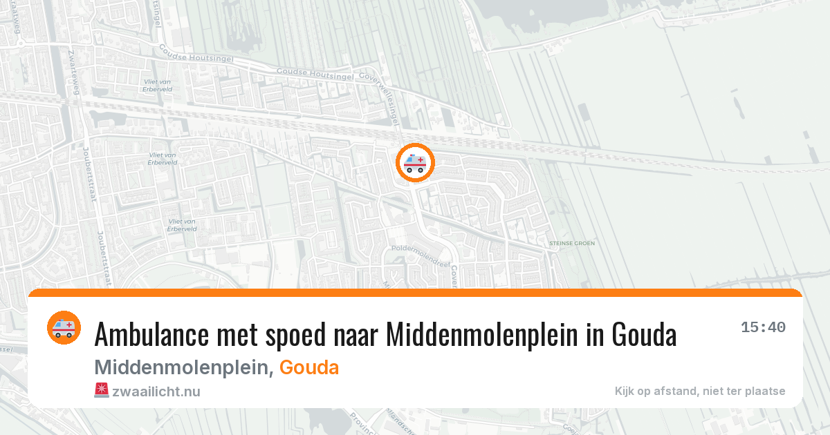 Ambulance met spoed naar Middenmolenplein in Gouda — 22 jul 2026