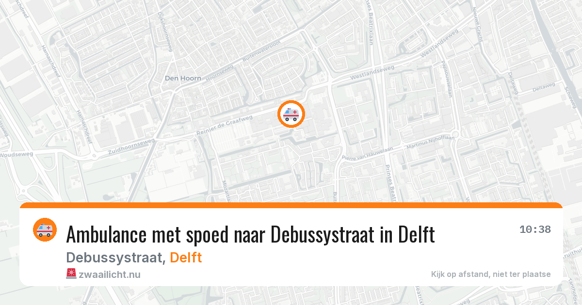Ambulance met spoed naar Debussystraat in Delft — 13 jul 2026