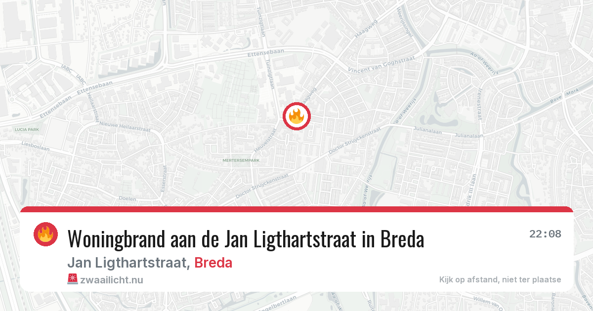 Woningbrand aan de Jan Ligthartstraat in Breda — 1 apr 2026