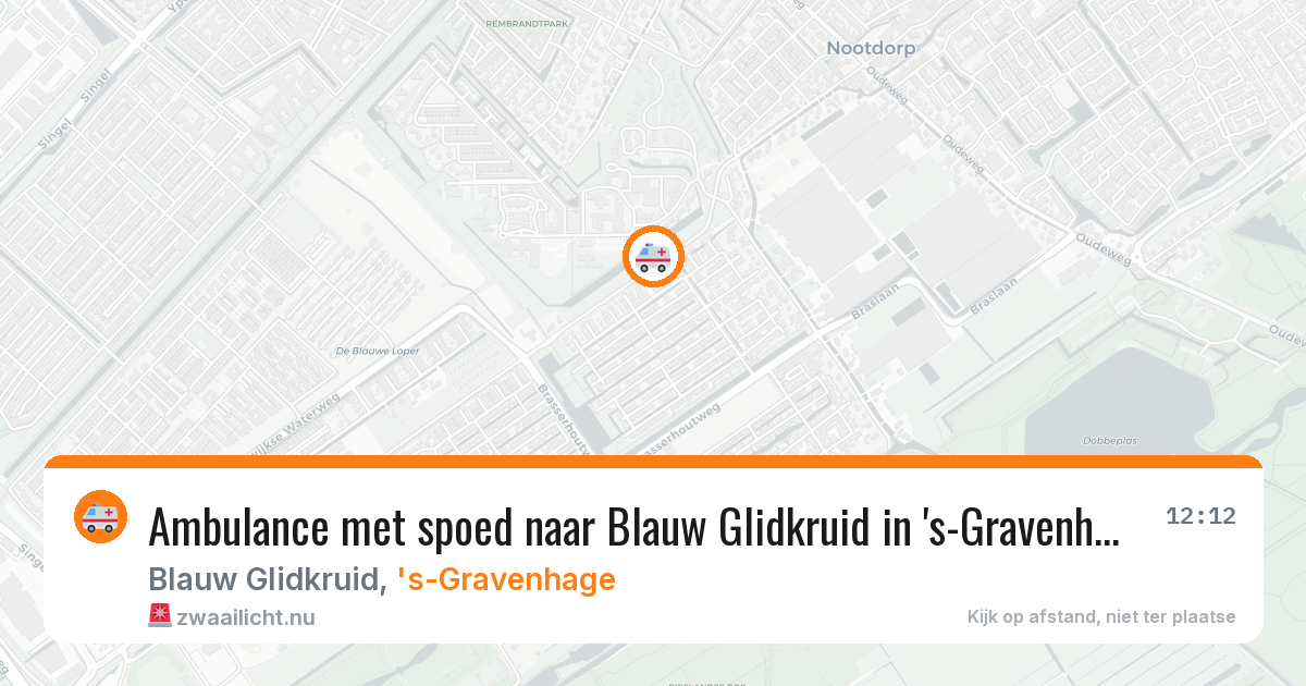 Ambulance met spoed naar Blauw Glidkruid in 's-Gravenhage — 19 mei 2026