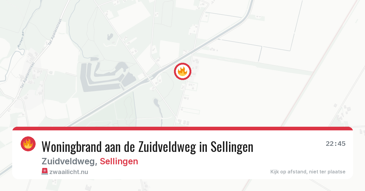 Woningbrand aan de Zuidveldweg in Sellingen — 26 mei 2026