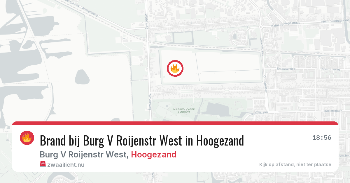 Brand bij Burg V Roijenstr West in Hoogezand — 18 jul 2026