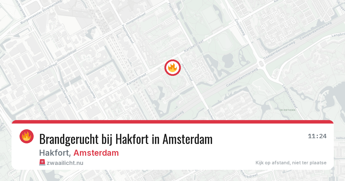 Brandgerucht bij Hakfort in Amsterdam — 1 jun 2026