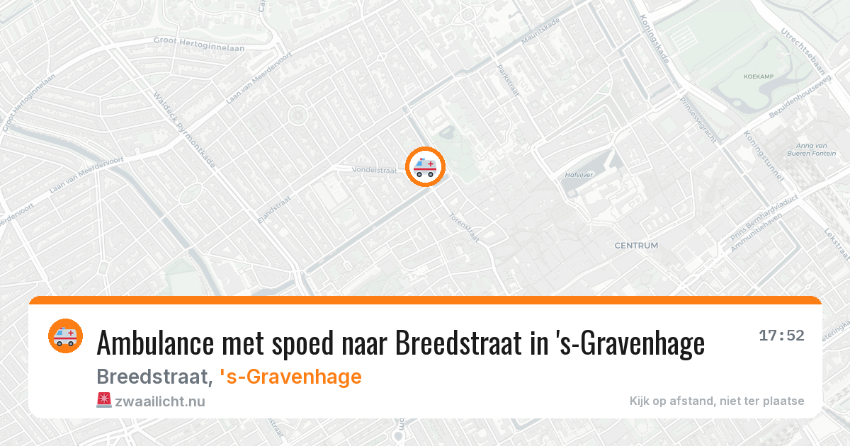 Ambulance met spoed naar Breedstraat in 's-Gravenhage — 18 mei 2026