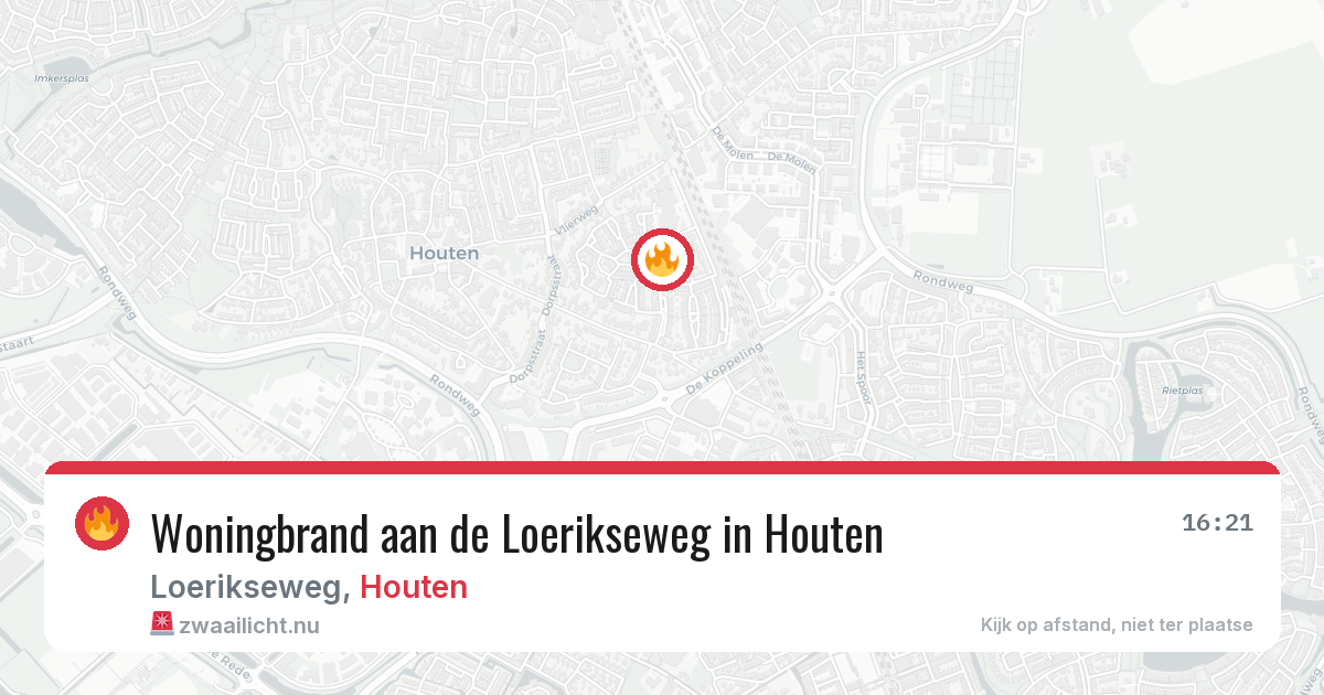 Woningbrand aan de Loerikseweg in Houten — 3 apr 2026