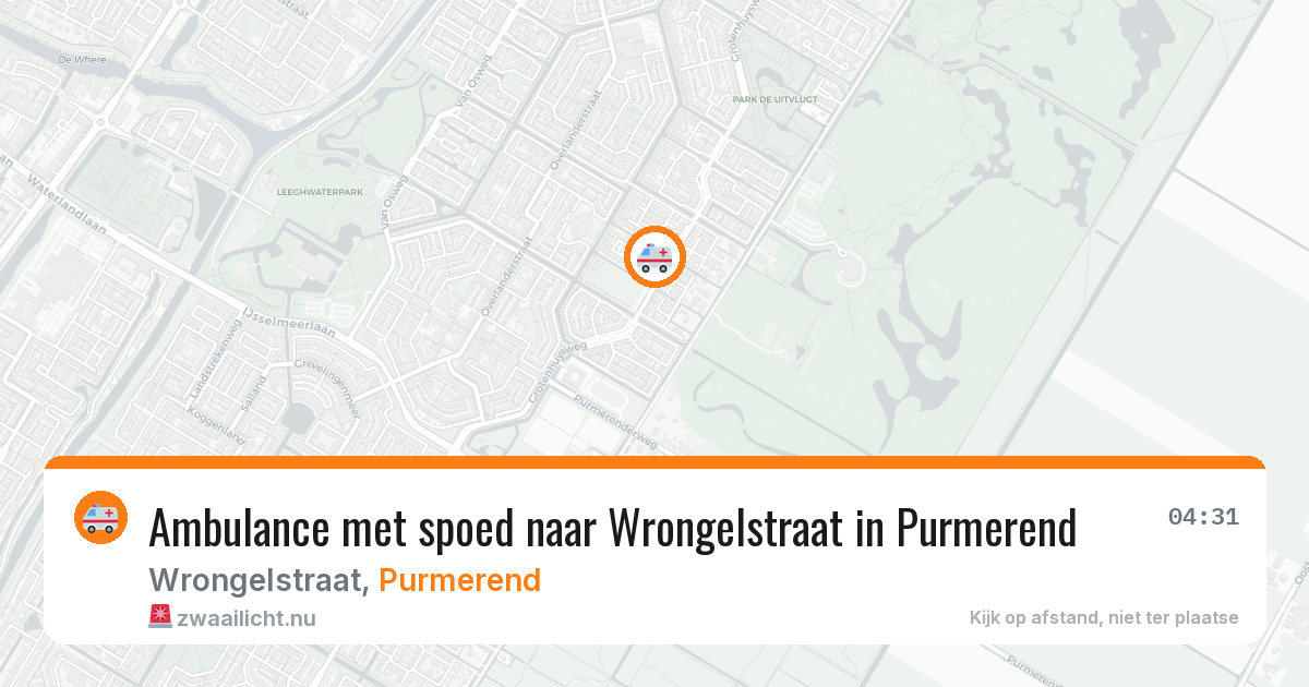 Ambulance met spoed naar Wrongelstraat in Purmerend — 27 jul 2026