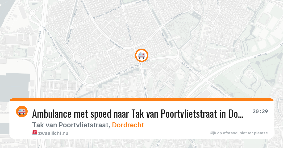 Ambulance met spoed naar Tak van Poortvlietstraat in Dordrecht — 14 apr 2026