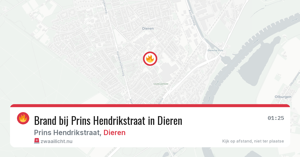 Brand bij Prins Hendrikstraat in Dieren — 23 mrt 2026
