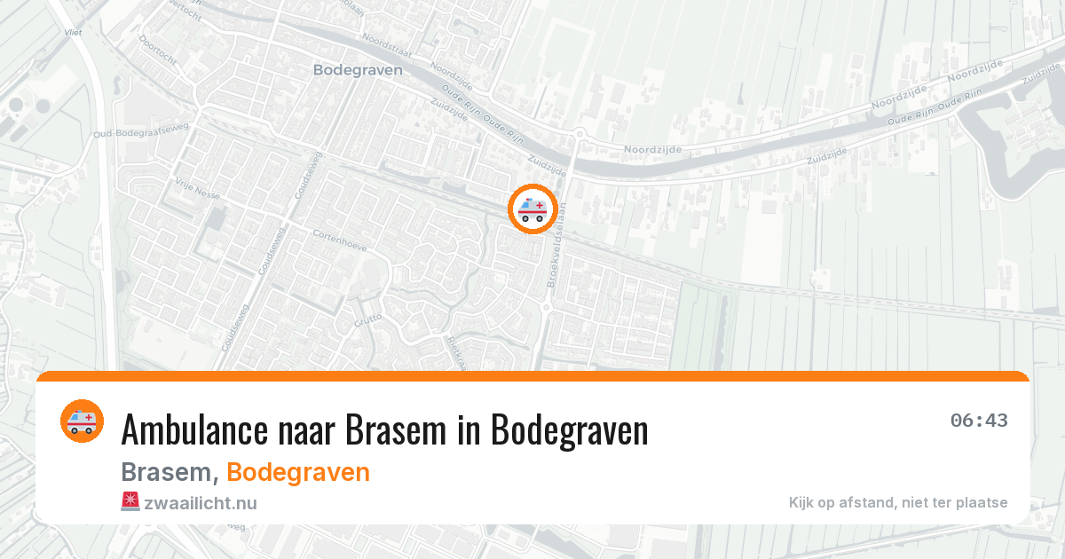 Ambulance naar Brasem in Bodegraven — 18 mrt 2026