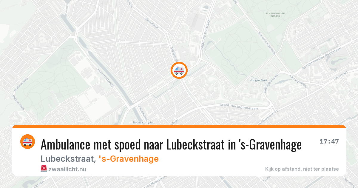 Ambulance met spoed naar Lubeckstraat in 's-Gravenhage — 20 mrt 2026