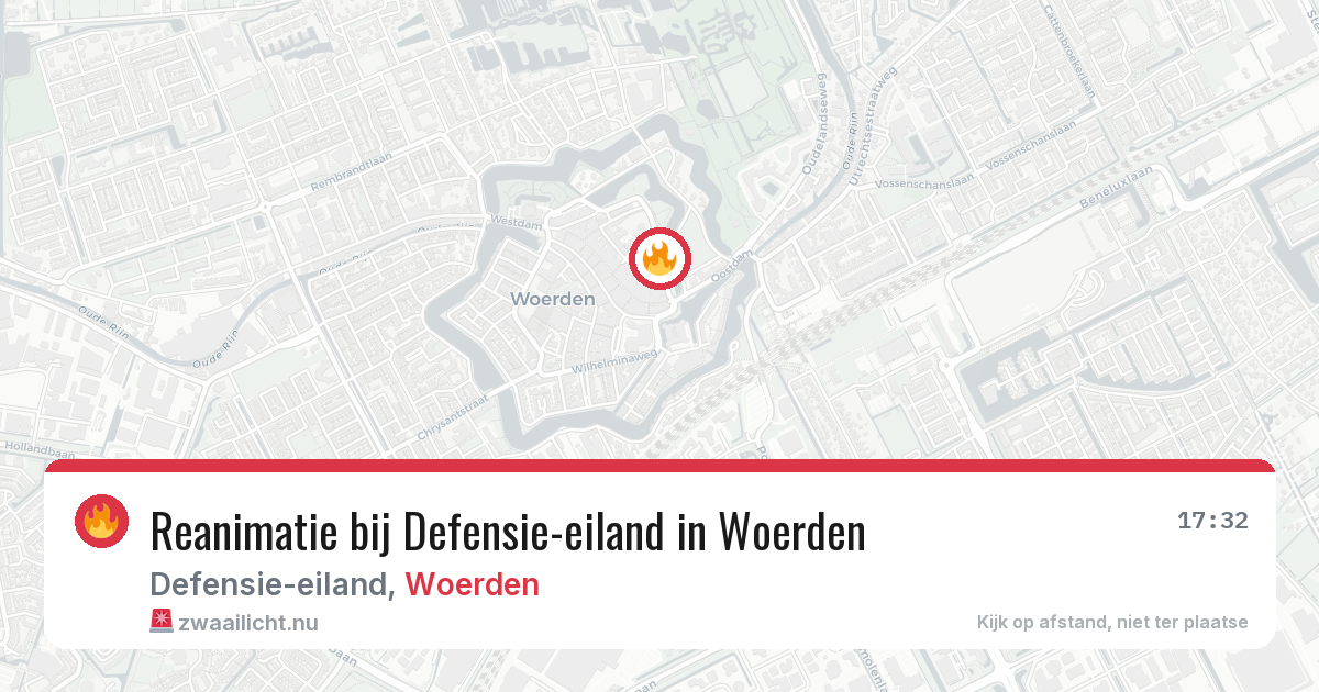 Reanimatie bij Defensie-eiland in Woerden — 25 mei 2026