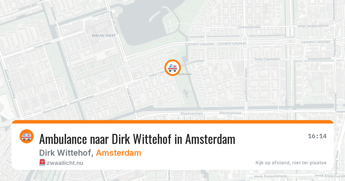 Ambulance naar Dirk Wittehof in Amsterdam — 20 jul 2026