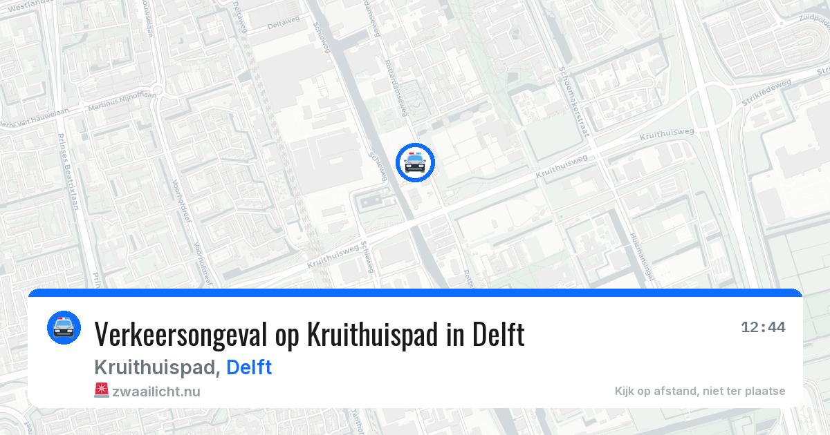 Verkeersongeval op Kruithuispad in Delft — 25 jul 2026