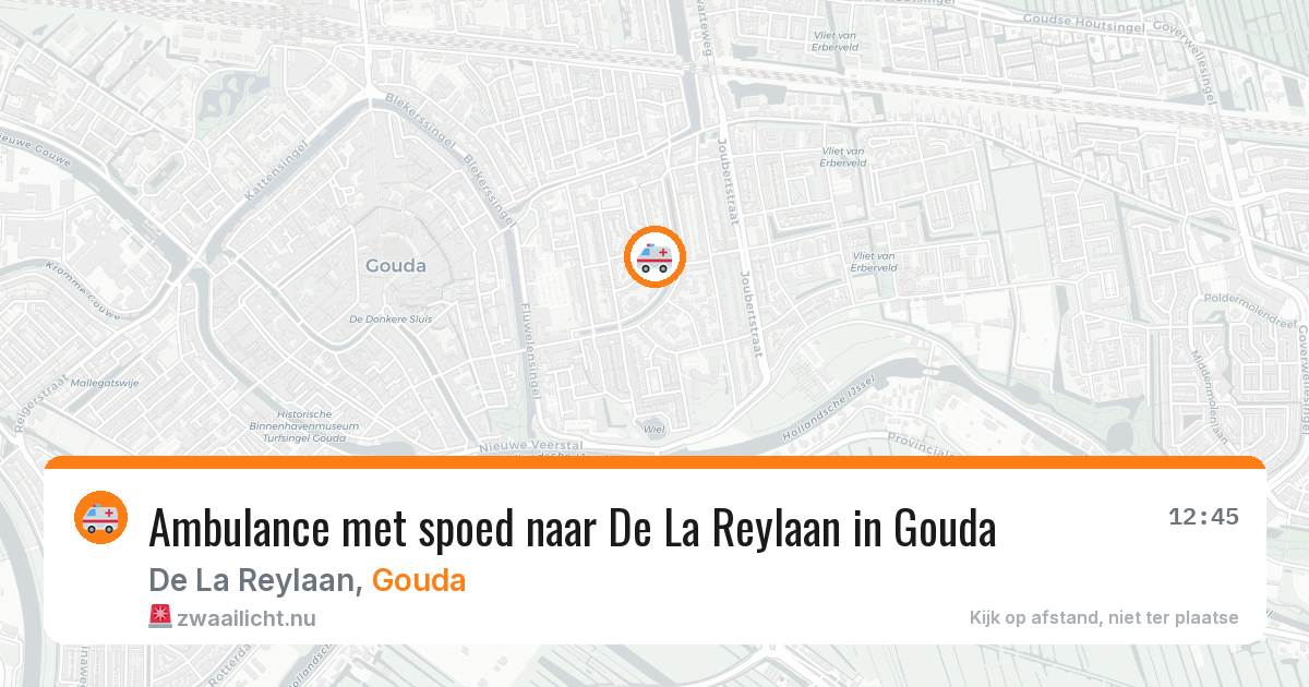 Ambulance met spoed naar De La Reylaan in Gouda — 21 jul 2026