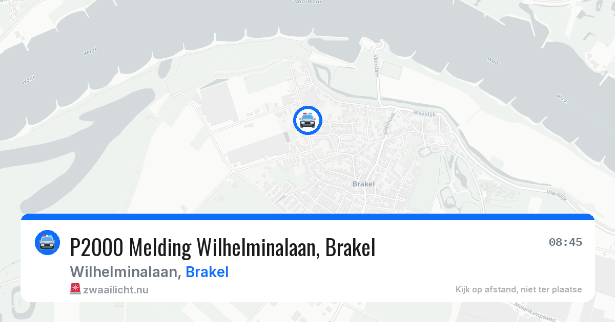 P2000 Melding Wilhelminalaan, Brakel — 18 jul 2026