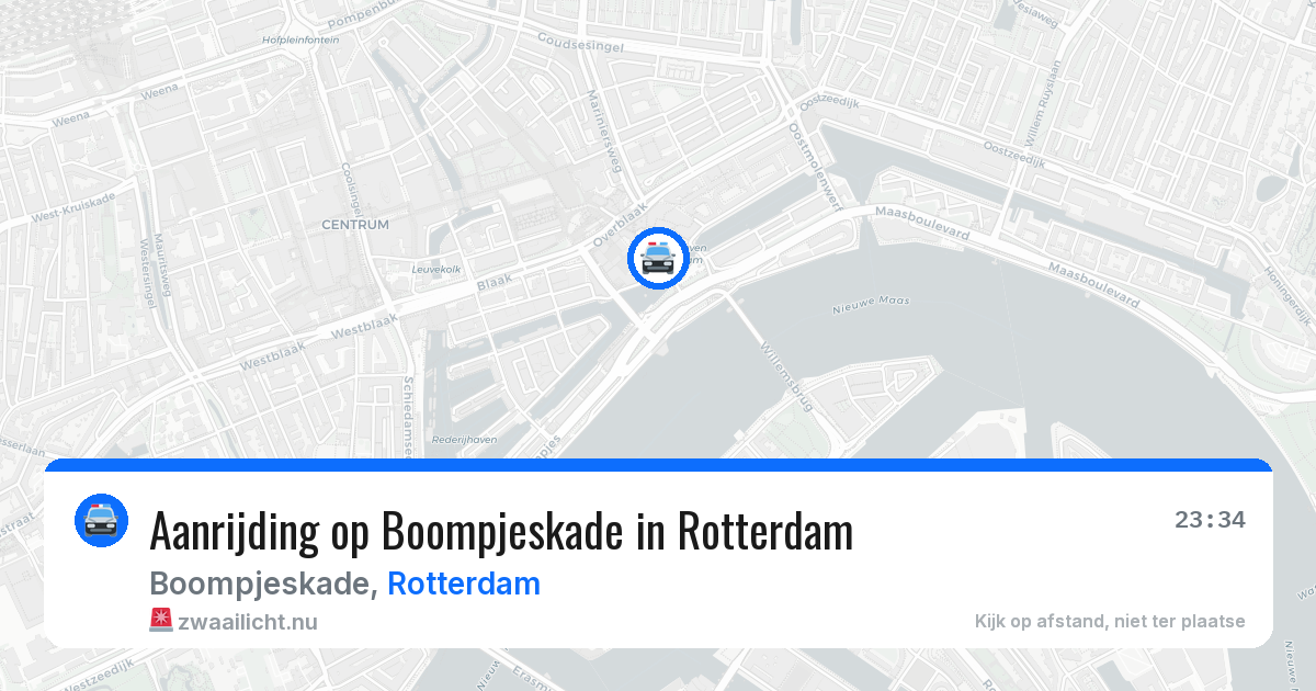 Aanrijding op Boompjeskade in Rotterdam — 16 mei 2026