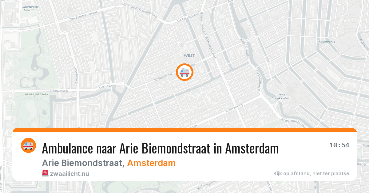 Ambulance naar Arie Biemondstraat in Amsterdam — 18 mei 2026