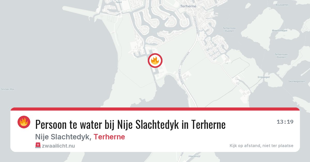 Persoon te water bij Nije Slachtedyk in Terherne — 23 mei 2026