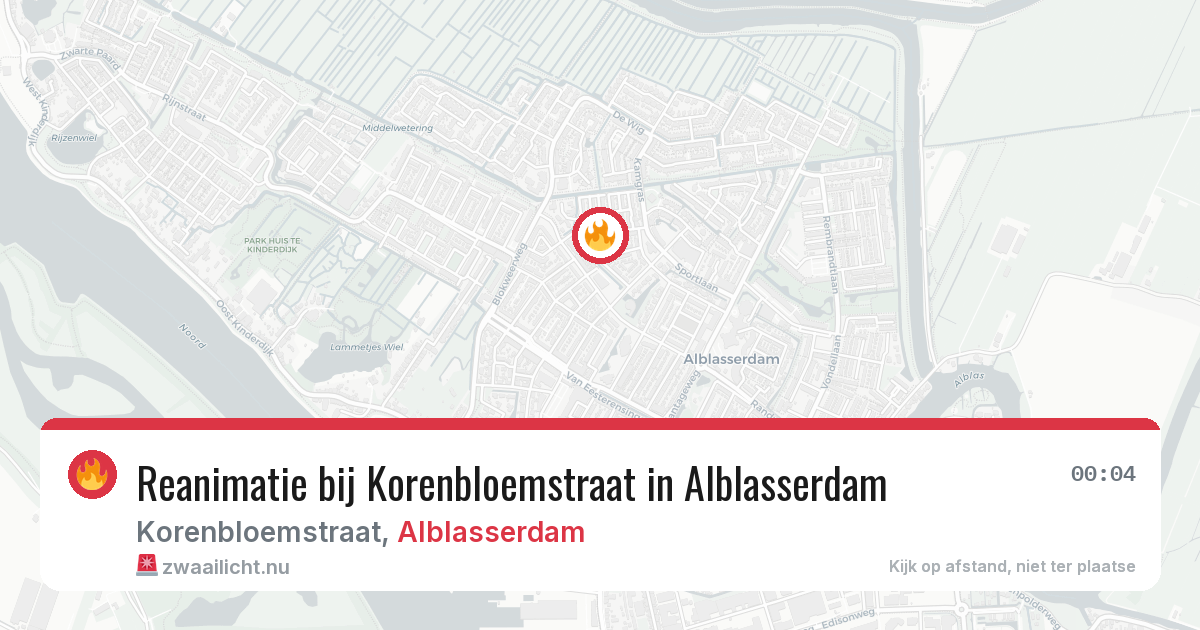 Reanimatie bij Korenbloemstraat in Alblasserdam — 15 apr 2026