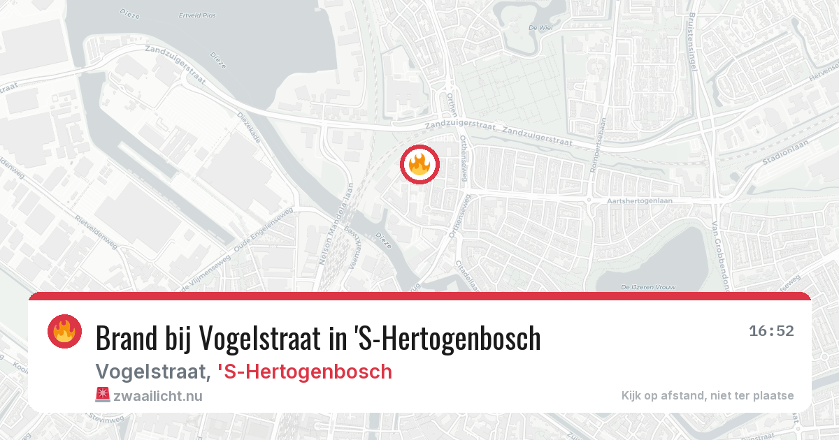 Brand bij Vogelstraat in 'S-Hertogenbosch — 22 mrt 2026