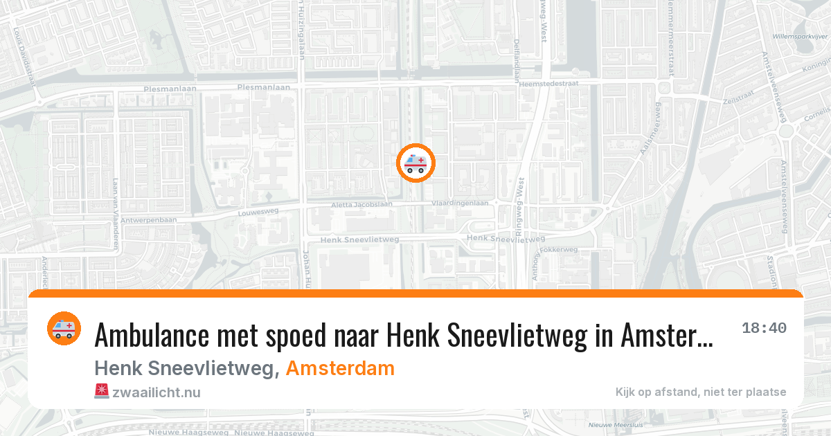 Ambulance met spoed naar Henk Sneevlietweg in Amsterdam — 15 jul 2026