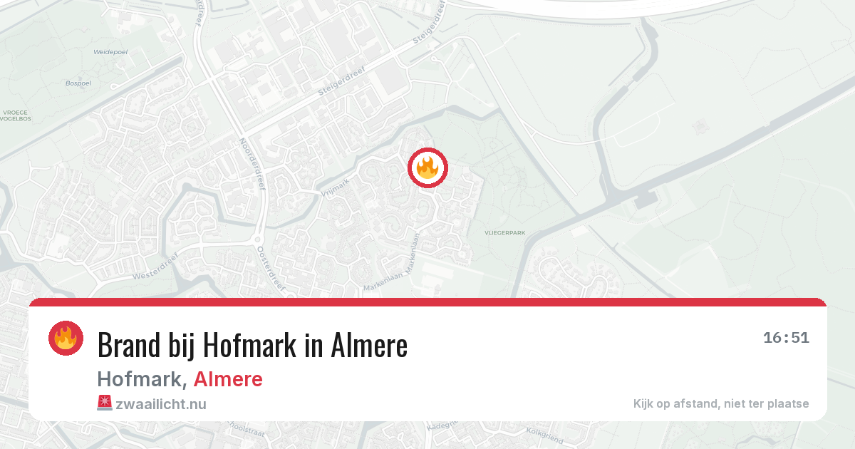Brand bij Hofmark in Almere — 9 jul 2026